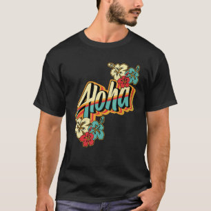 アロハハワイアンアイランズハワイサーフハイビスカスフラワー Tシャツ