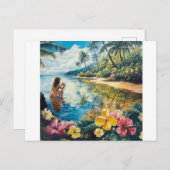 アロハハワイアンガール シーズンポストカード (正面/裏面)