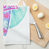 アロハハワイアンサーファーキッチンタオル キッチンタオル (四つ折り)