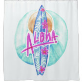 アロハハワイアンサーファーシャワーカーテン シャワーカーテン (正面)