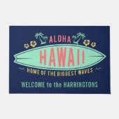 アロハハワイアンサーファー名前をカスタムするドアマット ドアマット (正面)