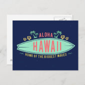 アロハハワイアンサーファー葉書 ポストカード (正面/裏面)