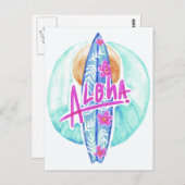 アロハハワイアンサーファー葉書 ポストカード (正面/裏面)