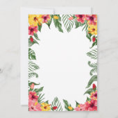 アロハハワイアントロピカルガールベビーシャワー 招待状 (裏面)