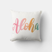 アロハハワイアントロピカルタイポグラフィビーチ クッション (正面)