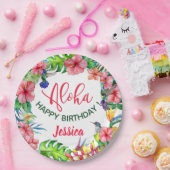 アロハハワイアントロピカルハイビスカスバースデーパーティー ペーパープレート (パーティー)