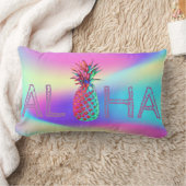 アロハハワイアンパイナップルホログラフィグラデーションック ランバークッション (ブランケット)