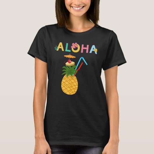 アロハハワイアンパイナップル飲料 Tシャツ (正面)