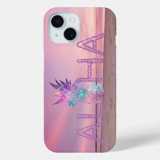 アロハハワイアンパイナップル ビーチ 日没 Case-Mate iPhoneケース (裏面)