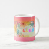 アロハハワイアンフローラ水彩 コーヒーマグカップ (正面右)