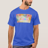 アロハハワイアンフローラ水彩 Tシャツ (正面)
