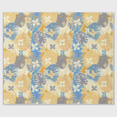 アロハハワイアンプリントパターン ラッピングペーパー (フラット)