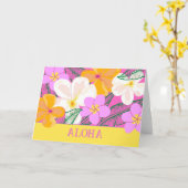 アロハハワイアンプルメリア熱帯花 カード (黄色い花)