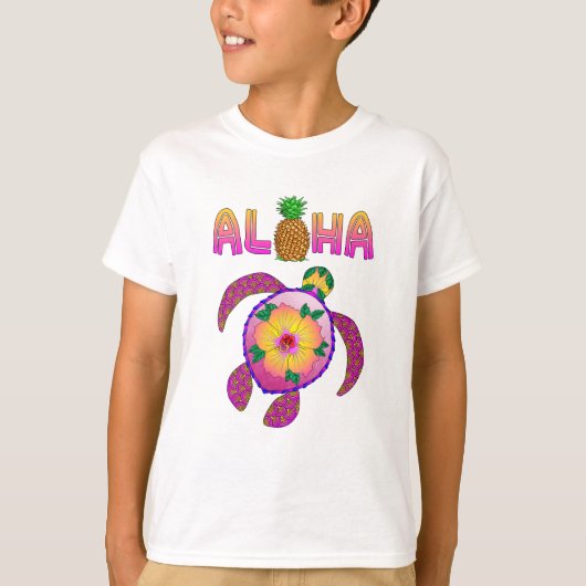 アロハハワイアンホヌタートル Tシャツ (正面)