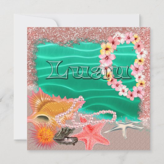 アロハハワイアンルアウ招待状 招待状 (正面)