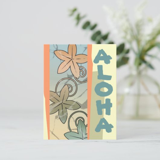 アロハハワイアンルアウ（ハワイ式宴会）ベビー発表 案内ポストカード (スタンド正面)