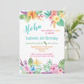 アロハハワイアンルアウ（ハワイ式宴会）誕生日招待状 招待状 (スタンド正面)