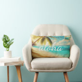 アロハハワイアンヴィンテージポストカードトロピカルパームツリー ランバークッション (椅子)