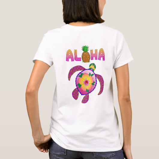 アロハハワイアン本生カメ Tシャツ (裏面)