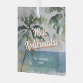 アロハハワイアン水彩 ガラスオーナメント (正面左)