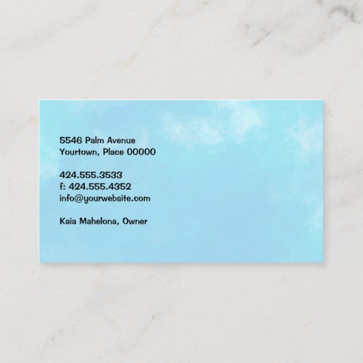 アロハハワイアン水彩 名刺 (裏面)