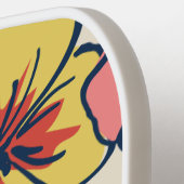 アロハハワイアン花パーソナライズされた名付き ピックルボールラケット (左詳細)