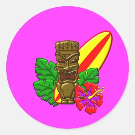 アロハハワイサーファー ラウンドシール (正面)