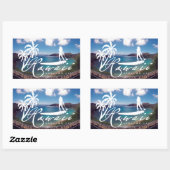 アロハハワイスタンドアップパドリング 長方形シール (シート)