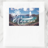 アロハハワイスタンドアップパドリング 長方形シール (バッグ)