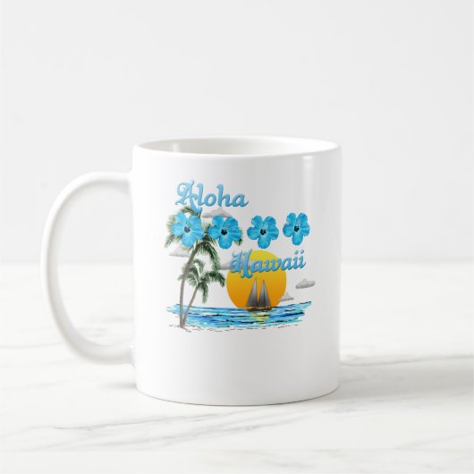 アロハハワイセイリングサンセット コーヒーマグカップ (左)