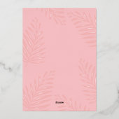 アロハハワイトロピカルサマー金ゴールド誕生日パーティー 箔招待状 (裏面)