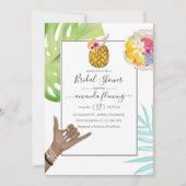 アロハハワイトロピカルビーチブライダルシャワー 招待状 (正面)