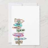 アロハハワイトロピカルビーチブライダルシャワー 招待状 (裏面)