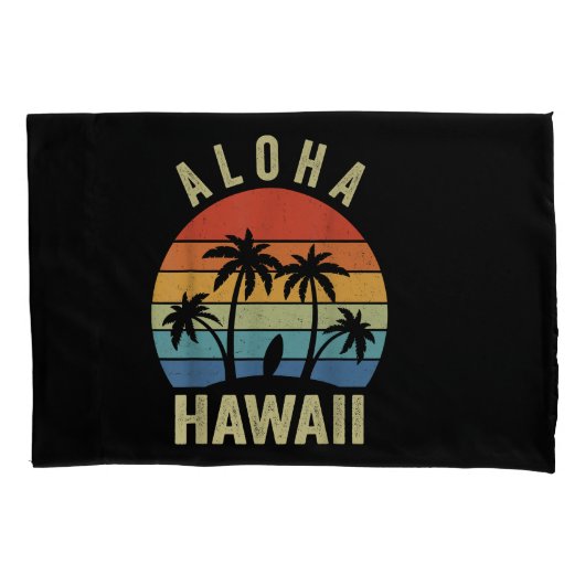 アロハハワイハワイアンアイランドシャツパームビーチサーフ 枕カバー (正面)