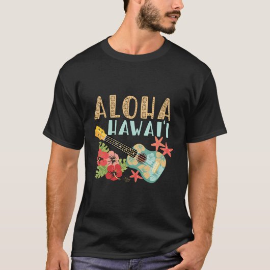 アロハハワイハワイアンウクレレ Tシャツ (正面)