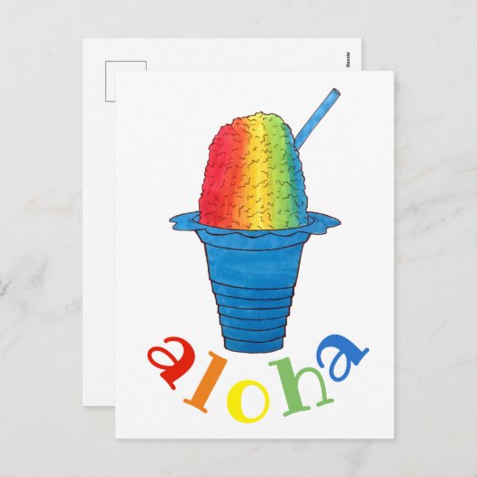 アロハハワイハワイアンレインボーシェーブかき氷 シーズンポストカード (正面/裏面)
