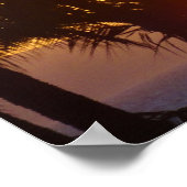 アロハハワイパームツリーズトロピックスサンセットトラベル ポスター (角)