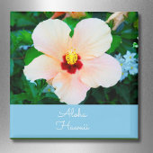 アロハハワイピーチカラー州フラワーハイビスカス マグネット