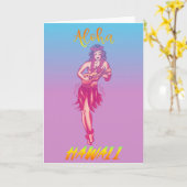 アロハハワイフラガール   カード (黄色い花)