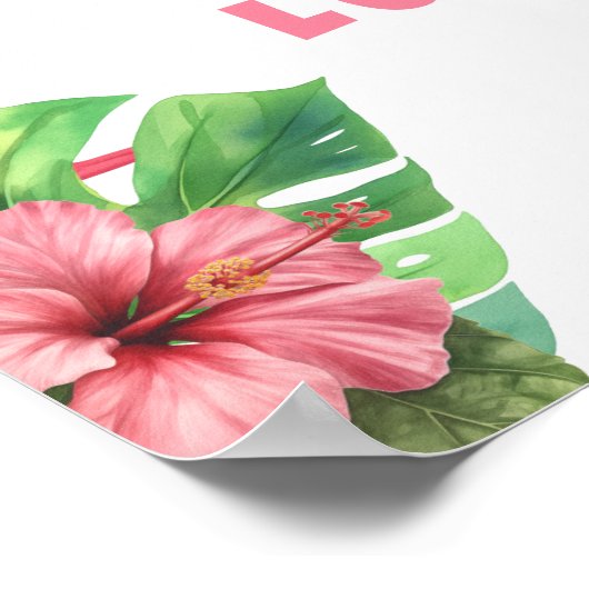 アロハハワイルアウ（ハワイ式宴会）誕生日パーティーへようこそ ポスター (角)