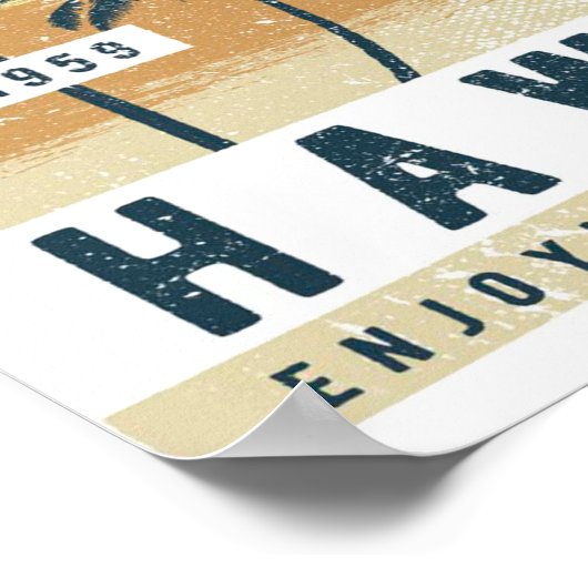 アロハハワイレトロ旅行 ポスター (角)