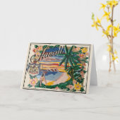 アロハハワイヴィンテージトラベル カード (黄色い花)