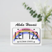 アロハハワイ免許プレートはがき ポストカード (スタンド正面)