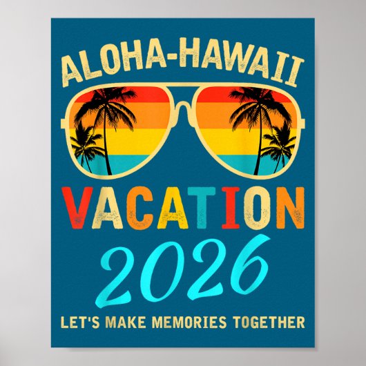 アロハハワイ家族旅行の思い出Tシャツ ポスター (正面)