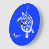 アロハハワイ本生カメ ラージ壁時計 (傾斜)