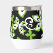 アロハハワイ模様インブラック/ライム (左面)