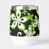 アロハハワイ模様インブラック/ライム (背面)