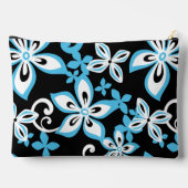 アロハハワイ模様（ブラック/ブルー） アクセサリーポーチ (裏面)