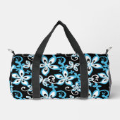 アロハハワイ模様（ブラック/ブルー） ダッフルバッグ (正面)