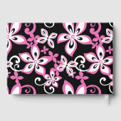 アロハハワイ模様（黒とピンク） ゲストブック (裏面)